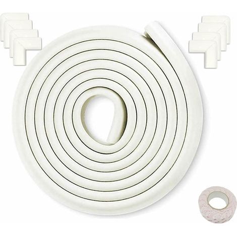 4m Roll of Shock-Absorbing Foam Protectors for Table Edges and Corners, White, 3512mm (1/3)