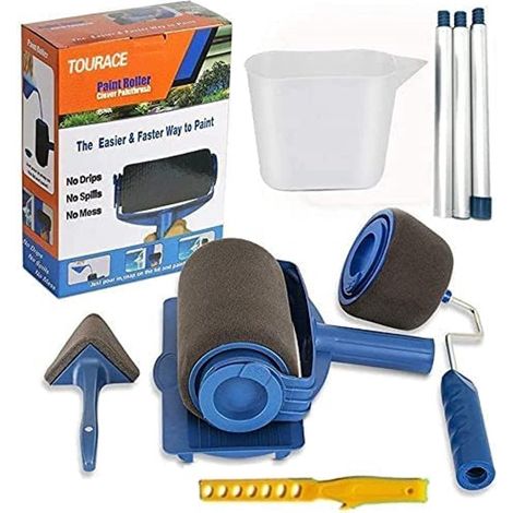Rouleau à peinture anti-gouttes Paint Runner 5 pièces avec réservoir, truelle d'angle et rouleau de bordure (1/5)