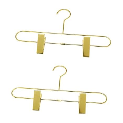 x Retractable Metal Trouser Racks with Non-Slip Clips. Practical Drying Rack for Adults and Golden Room for Wardrobe and Storage (1/5)