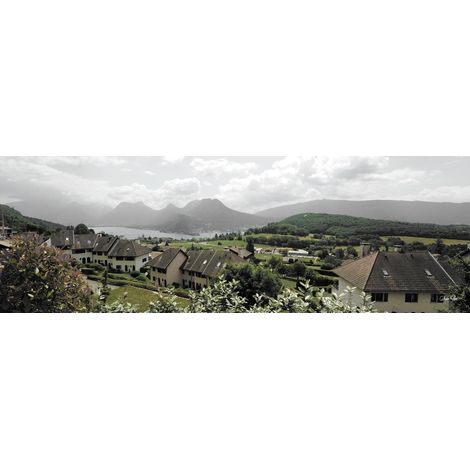Tableau sur toile Menthon Saint Bernard à Annecy 30x97 cm - Impression sur Toile Murale Décorative - Image imprimée en HD sur Toile - Toile sur Châssis en Bois FSC - Fabriqué en France (1/4)