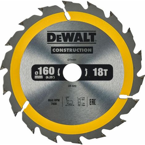 Lama di sega circolare portatile DEWALT Extreme Workshop 184x16mm