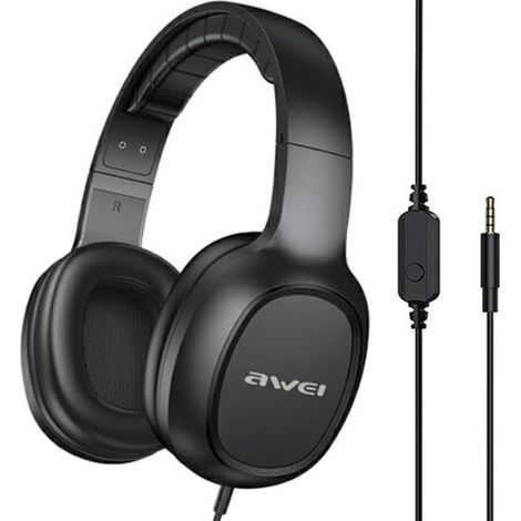 Casque supra-auriculaire Awei GM-6, prise jack 3,5 mm, noir (1/5)