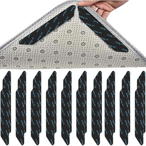 20 Bandes antidérapantes, Autocollants tapis PU réutilisables, Fixation sol bois carrelage, Cuisine salle de bain bureau (1/5)