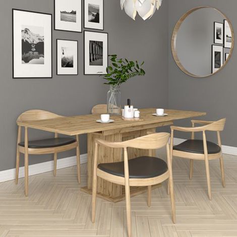 Mesa Fija Lisato, 6 Plazas, Rectangular, Color Roble Nudos, 150x90x77h cm Marrón Roble Nudos (1/3)