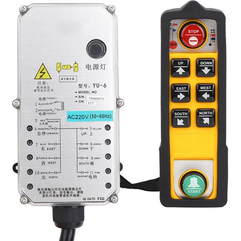 Industrielle 3-fach geprüfte elektrische Hebezeugsteuerung mit Einhebelmischer und Fernbedienung YU-6AC220V (1/5)