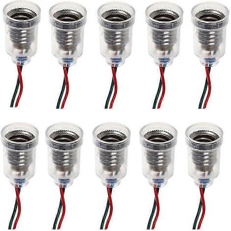 Lot de 10 douilles à vis E10 pour ampoules LED avec fils - Petit culot pour projets de circuits et lampes DIY (1/5)