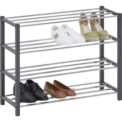 Etagère à chaussures DUBLIN gris, 4 niveaux (1/4)