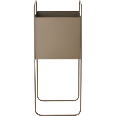 Portavaso alto in acciaio marrone su struttura a filo 22,5x22,5x54 cm