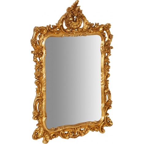 Biscottini Miroir Salle de Bain Cadre Baroque 108x8x72 cm Miroir Mural Vintage Grand Miroir Mural Miroir Cadre doré