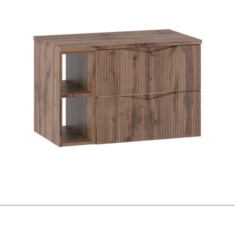 Waschtischunterschrank 80cm Tao mit 2 Schubladen, Holzoptik (1/5)