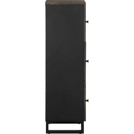 vidaXL Highboard Black 40x33x110 cm Solid Wood Mango