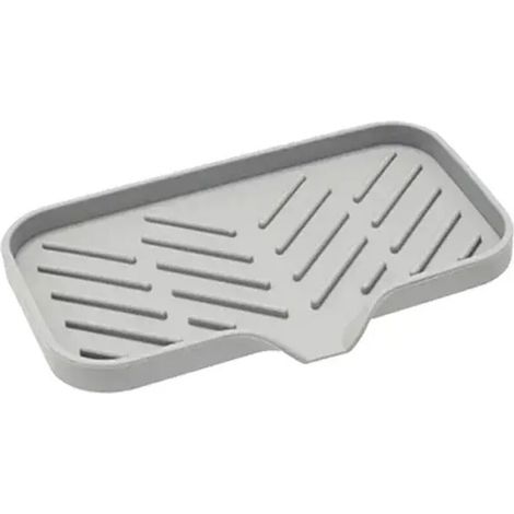 Silicone sink tray with drainer, sponge holder and storage rack for soap and scrub brush, kitchen organizer (1/5)