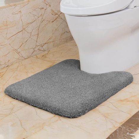 1 Tapis De Toilette Forme U Antidérapant Microfibre Épaisse Absorbante Pour Salle De Bain (1/5)