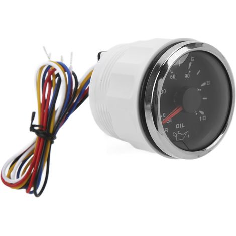 Manomètre de pression d'huile 52 mm / 2 pouces 10-184 Ω Rétroéclairage couleur Réglable universel pour voitures et bateaux Noir (1/5)