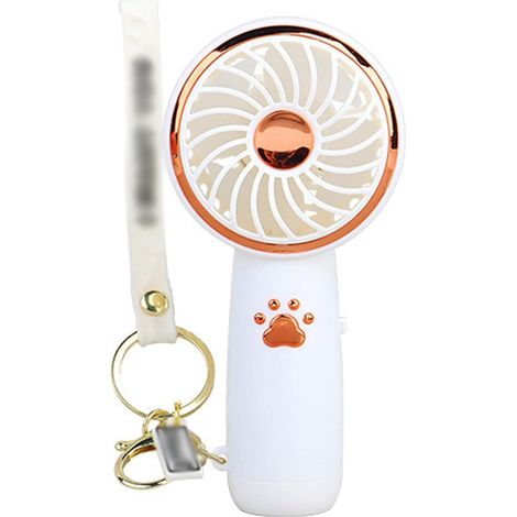 Rwlre Wiederaufladbarer Handventilator, Hängender Schlüsselanhänger, tragbarer USB-Ventilator, wiederaufladbare Handventilatoren für Zuhause, Damen und Studenten, Mini-Ventilator