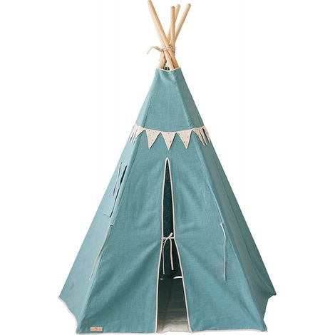Tente tipi enfant natural colors - Bleu (1/5)