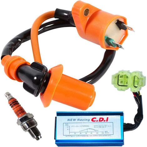 Point de course haute performance pour pièces de cyclomoteur avec bougies d'allumage 6 broches CDI 3 électrodes (1/2)