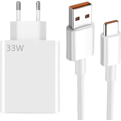 Compatible avec le kit Xiaomi SuperCharge 33W (chargeur rapide standard européen + câble de données Type-C) - Charge rapide universelle pour téléphones et tablettes (1/4)