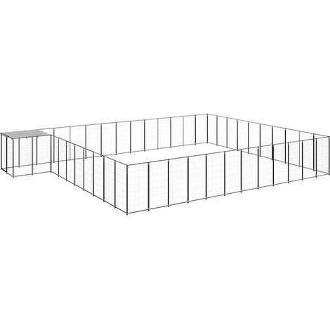 Maison Exclusive - Gabbia per Cani Nera 37,51 m² in Acciaio