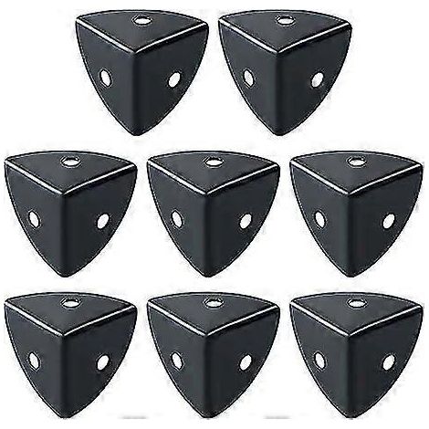 Protections d'angle en acier inoxydable noir, pour flight case (8 pièces) (1/4)
