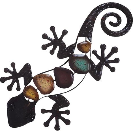 DONFAMDS Décoration Murale Gecko Suspendu en Fer Réutilisable Design Créatif pour Maison et Jardin pour Housewarming et Noël (1/4)