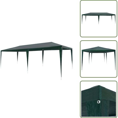 The Living Store Tente de réception 3x6 m PE Vert - Tente de jardin (1/5)