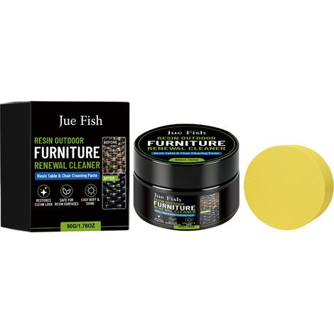 Pâte de rénovation pour mobilier d'extérieur JUE FISH en bois tressé : réparation de surface et amélioration de la couleur et de la brillance (50 g + 1 éponge) (1/5)