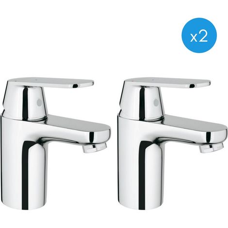 Grohe Eurosmart Cosmopolitan - Lot de 2 mitigeurs de lavabo ES, chrome inoxydable (2337600E-DUO)