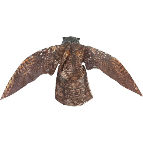Hibou Épouvantail avec Ailes Mobiles pour Effrayer les Oiseaux et Nuisibles au Jardin