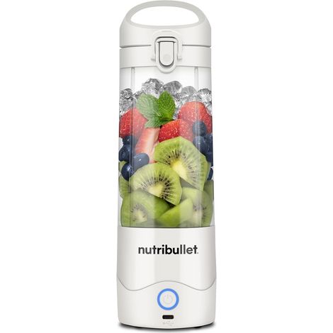 Mixeur portable en blanc – Lame d'extraction puissante, tasse de 475 ml, couvercle à emporter, câble de charge USB-C et guide de l'utilisateur (français non garanti) – Offre plus de 15 (1/5)