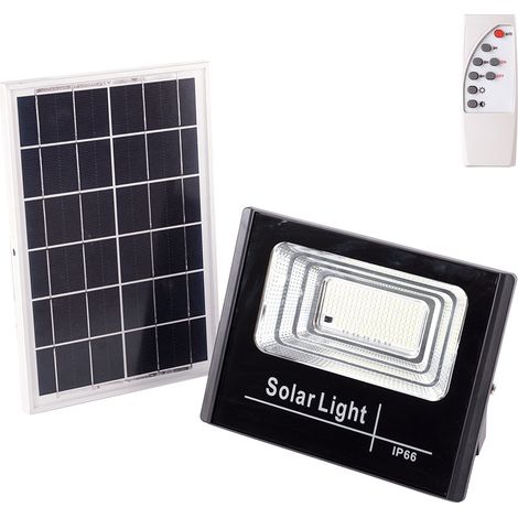 Proyector LED Solar 45W 6500K Panel: 6V/6W Batería: 3,2V/3000MaH Control Remoto [HO-SOLARFL-45W-01]