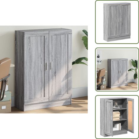 Libreria per libri - vidaXL Libreria Grigio Sonoma 82,5x30,5x115 cm in Legno Multistrato - Libreria per oggetti