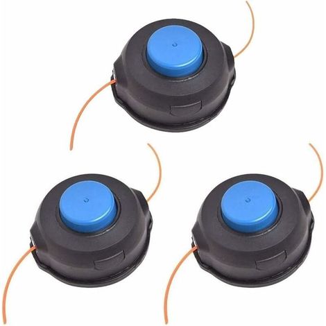 Lot de 3 têtes de débroussailleuse M10 T35 de rechange pour Hus-qvarna 531300183 - Tête de robinet à alimentation automatique - Axe droit - Pour tondeuse 323L 323R 324LX 343F (1/5)
