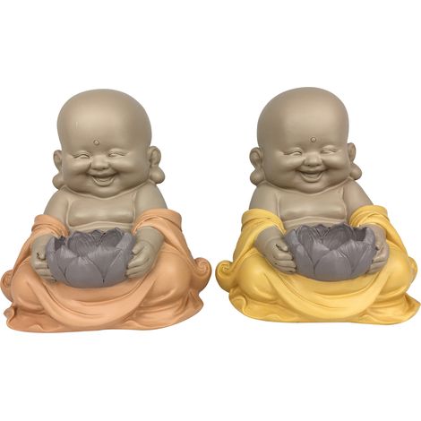 Signes Grimalt Bougeoir Bouddha Maitreya 2U Bouddhas Marron - 24x23x22cm