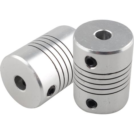 2 pcs Moteur pas à pas Flexible raccords 5 mm à 5 mm Joint connecteur Coupler 25 mm de longueur Compatible avec imprimante 3d CNC Machine (1/5)