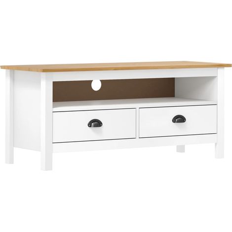 Mueble TV multimedia Estantería TV Aparador TV Comedor Salón Dormitorio Hill Range 110 x 40 x 47 cm Madera maciza de pino blanco 020027637