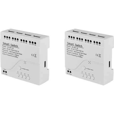 Module de commutation intelligent Tuya ZigBee 2 x 4 canaux RF433 pour domotique, disjoncteur DIY, relais sans fil et commande vocale (1/5)