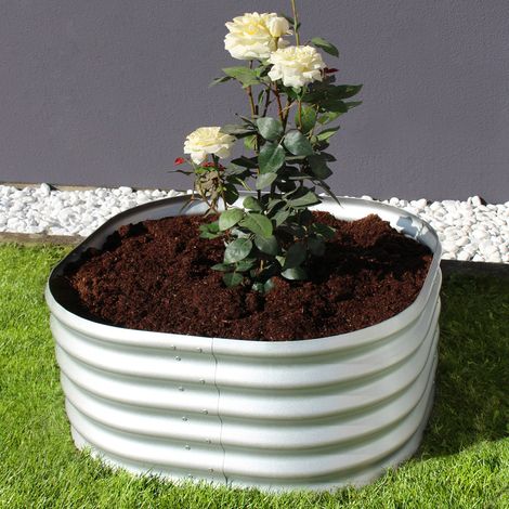 Vitavia Hochbeet "Terra 401", aluminium blank, 40 cm, Modell "Rund" (1/4)