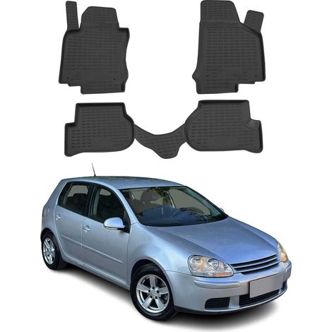 OMAC Tapis de Sol Compatible avec Volkswagen Golf 5 2004-2009 sur Mesure en Caoutchouc Noir