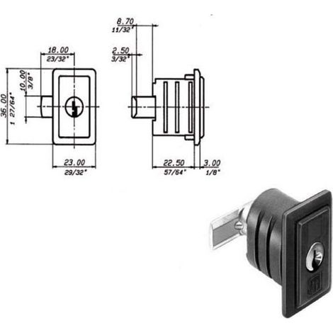 Cerradura para muebles Push 2324 Meroni