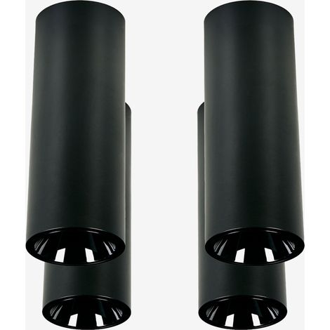 Pack de 4 appliques de plafond LED de surface ronds Ø7,2 cm en aluminium Luisiana SKLUM Noir (1/5)