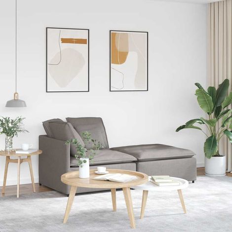 Modulares Sofa mit Fußhocker Kissen Stoff Taupe vidaXL (1/5)