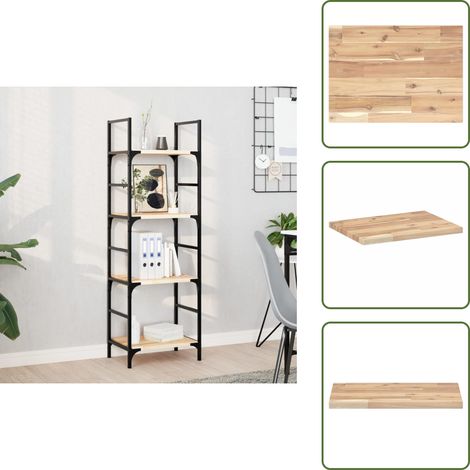 The Living Store Schweberegal 60x30x2 cm Massivholz Akazie Unbehandelt - Akazienholz Wandregal (1/5)