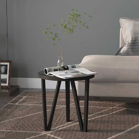 vidaXL Tavolino Nero Ø35 cm in MDF (1/4)