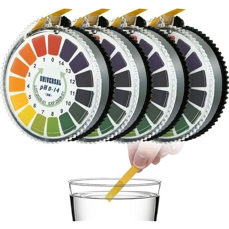 4 Bandelette Urinaire, Rouleaux Papier pH Universelles, Test pH Aquarium, Mesure de pH Gamme Complète 0-14, Bandes pH Urinaires, Indicateur Litmus pour Eau Potable, Mesures Rapides (16,4 ft/Rouleau) (1/5)