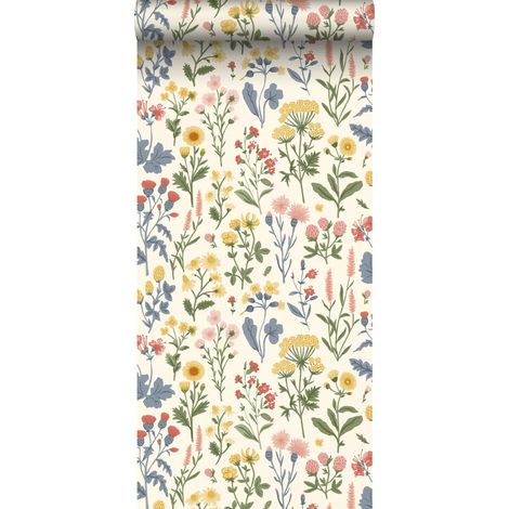 papier peint fleurs des champs blanc cassé et multicolore  - Sanders & Sanders (1/5)