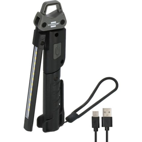 Brennenstuhl Akku LED Handllampe HL 400 AC / LED Werkstattlampe mit integriertem Akku (400lm, 3 individuell schaltbare Lichtquellen, zusammenklappbar, (1/4)