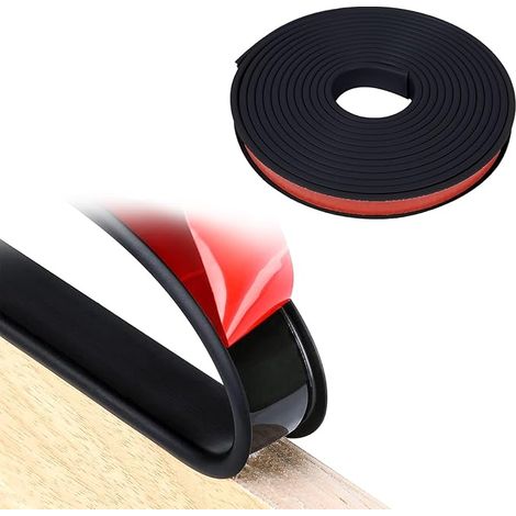 Ruban adhésif pour bord de meuble en forme de U, 5 m, 20 mm, protection de bord pliable en TPE flexible noir, ruban adhésif de placage de bordure,pour protection et réparation de table, d'armoire (1/5)