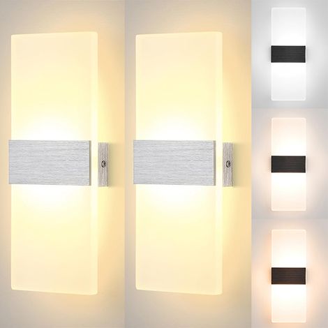 mur LED lampe intérieure applique murale couloir éclairage mural pour chambre trois lumières de couleur 2 PCS 220V 6W (1/5)