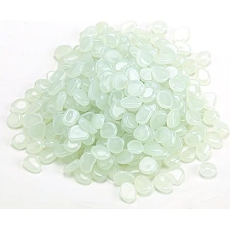Galets Lumineux Brillants - 300 Pierres Décoratives - Blanc - Aquarium, Jardin, Allée (1/3)